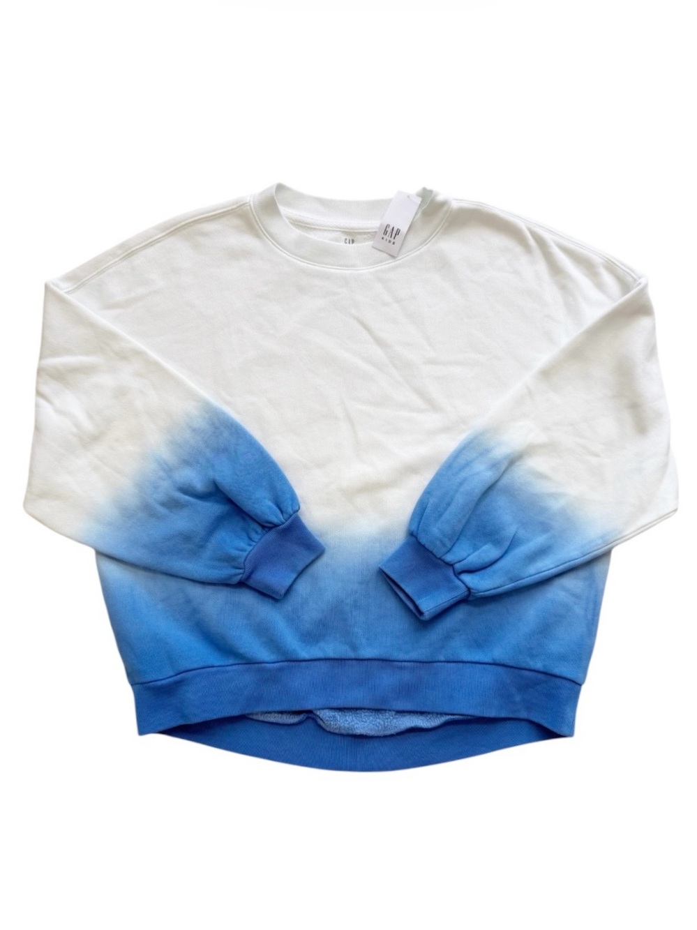 NWT Gap Blue Ombré Crewneck Sweatshirt Size L (10)